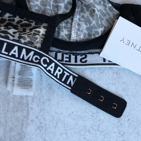 Stella McCartney Amelia Beaming Leopard Print Underwire Black Grey 34A - Picture 7 of 12